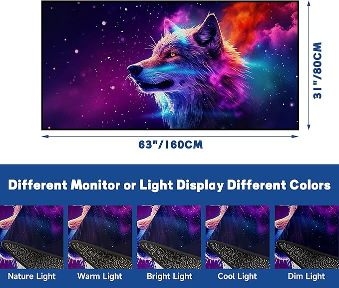 Galaxy Wolf Rug 3D Fierce Wolves Area Rugs for Bedroom Living Room Playroom Gameroom Boys Kids Colorful Glitter Throw Rugs Floor Mat Carpet 63 in x 31 in