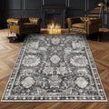 RUGSURE 5x7 Washable Area Rugs - Perfect Resistant Rug for Living Room, Bedroom, Kids Room, Nursery - Stain & Water Resistant Non-Slip, Pet & Child Friendly, Vintage Tribal Area Rugs (Grey, 5'x7')