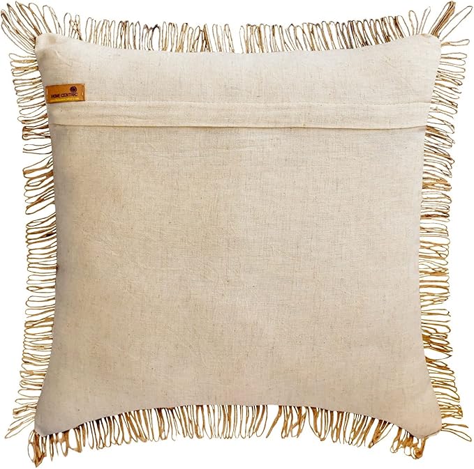 The HomeCentric King/Queen/Twin Beige Decorative Bed Runner CA King 86"x18" Bed Runner with One Pillow Cover, Floral, Pearl, Jute Lace, Embroidery Bed Scarf on Cotton Fabric - Floral Luster