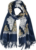 Urban CoCo Women's Embroidered Tassel Long Shawl Oversize Scarf Wraps for Women
