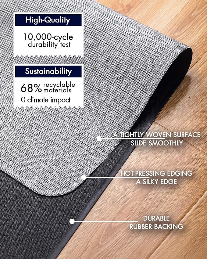 Office Chair Mat for Hardwood Floor Under Desk Computer Rolling Chair Mat for Wood/Tile Floor Non-Slip Heavy Duty Desk Rug PVC Plastic Hard Floor Protector 48" x 60" (Mist)