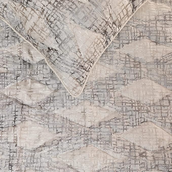 The HomeCentric King Queen Twin Grey Decorative King 90"x18" Bed Runner with Pillow Cover, Quilted Bed Scarf on Jacquard Fabric - Graphitti Grey