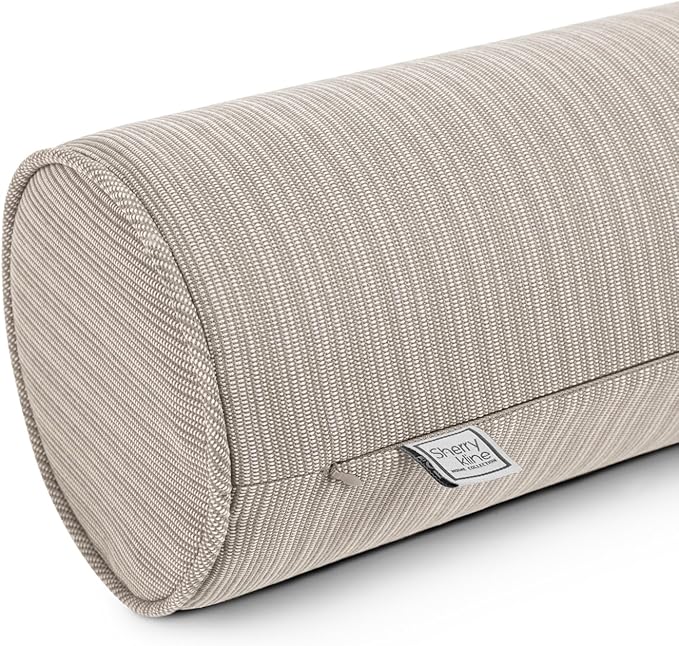 Sherry Kline Island Breeze Indoor/Outdoor Corded Neck Bolster Sand 6"x 18" Set of 2