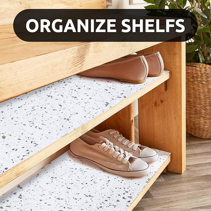 RAY STAR 18X96 Inch Shelf Liner for Kitchen Cabinets, Non-Adhesive Cabinet Liner Washable, PVC Drawer Liner for Dresser Non-Slip Bathroom (Stone)(5 Roll)