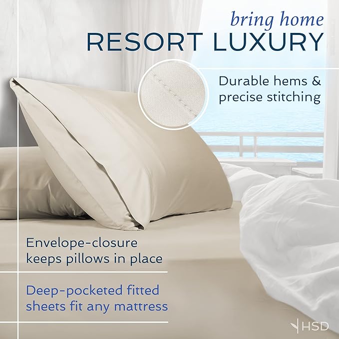 Hotel Sheets Direct 3 Piece Bed Sheet Set Twin XL Size, 100% Viscose Derived from Bamboo Sheets Set with 1 Pillowcase, Cooling & Breathable Luxury Bedding, Moisture-Wicking & Silky Soft, Light Pink