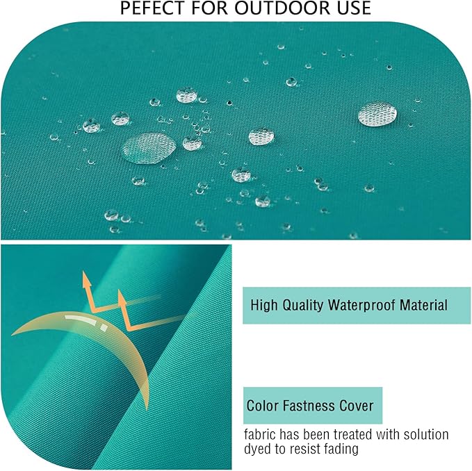 idee-home Outdoor Cushions for Patio Furniture, Outdoor Seat Cushion, Waterproof Couch Hampton Bay Deep Seat Replacement Chair Cushions for Garden Lawn Backyard Deck, 19 x 19 Peacock Blue