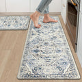 Ileading Anti Fatigue Kitchen Rugs Sets of 2 Cushioned Kitchen Mats for Floor Waterproof Kitchen Mat Set Non Slip Comfort Standing Mat for Kitchen, Office, Sink, Laundry