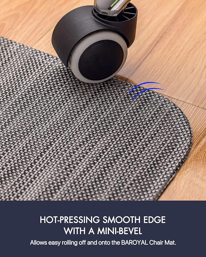 Office Chair Mat for Hardwood Floor Under Desk Computer Rolling Chair Mat for Wood/Tile Floor Non-Slip Heavy Duty Desk Rug PVC Plastic Hard Floor Protector 36" x 48" (Gray)