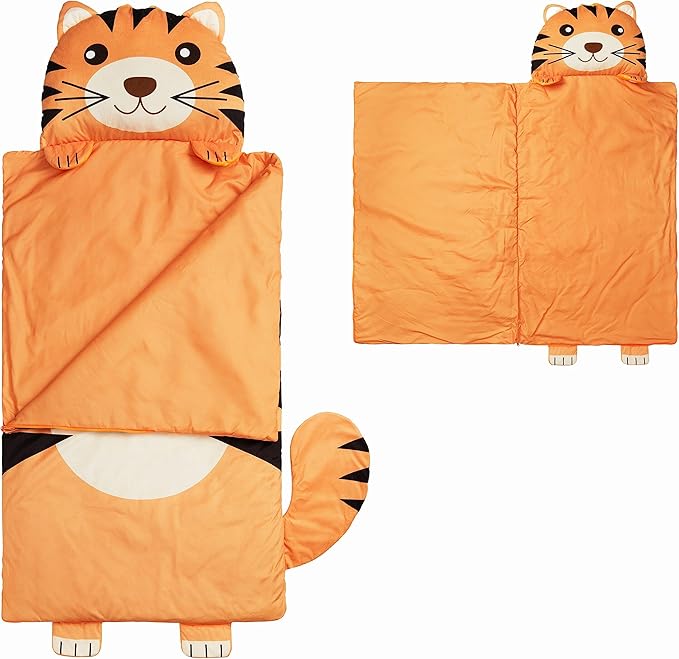 Kid's Nap Buddies Character Preschool Nap Mat, Toddler Sleeping Bag with Pillow for Daycare, Ages 3+