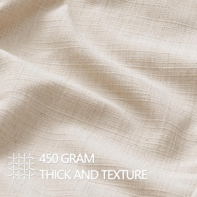 MIULEE Decorative Pillow Covers 22x22, 2 Pack Boho Farmhouse Neutral Throw Pillows for Couch, Thick Textured Modern Linen Cushion Cases Sofa Bed Living Room Home Decor, Natural Beige