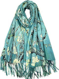 VENVSBEE Reversible Scarf Soft Large Shawl Wrap Blanket Double Sided Art Print Warm Pashmina Stoles Klimt Van Gogh Gifts
