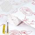 Shelf Liners for Kitchen Cabinets 12in x 20FT Non Adhesive Drawer Liner Red and White Floral Thickened Shelf Liner Paper Strong Non-Slip Easy to Clean for Tool Box with Knife and Tape Measure