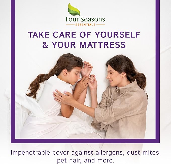 Futon Full (54"x 75") Waterproof Mattress Protector - Fitted Sheet Style - Hypoallergenic Premium Quality Cover Protects Against Dust White