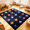 Kids Play Rugs 8'x10' Kids Rugs for playroom, Kid Educational Rug Classroom Rug, Space Planet Rug Space Planet Theme Play Mat for Living Room Dining Room Classroom Decor