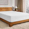 Bare Home Flannel Fitted Bottom Sheet 100% Cotton, Velvety Soft Heavyweight - Double Brushed Flannel - Deep Pocket (Twin, White)