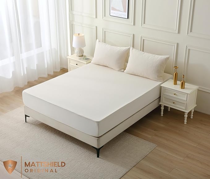 Deluxe Cooling Waterproof Organic Mattress Protector Full - Organic Cotton Percale Breathable Mattress Pad Cover - Naturally Cool for Hot Sleepers – Soft Natural Comfort