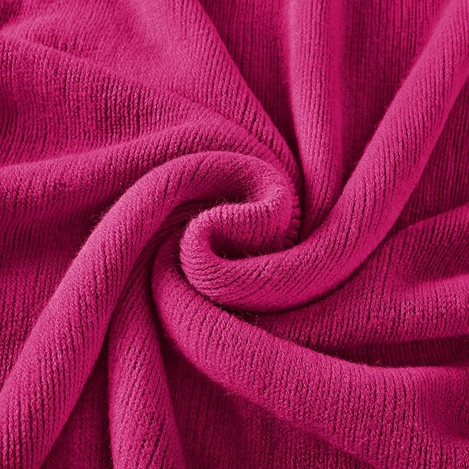 Homiest Decorative Knitted Throw with Fringe, Lightweight Acrylic Knit Blanket, Soft & Cozy Tassel for Couch Sofa Bed (Fuschia, 50 x 60 Inch)