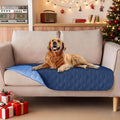 gogobunny 100% Double Sided Waterproof Dog Blanket Soft Pet Bed Cover Reversible Protect Furniture Couch Sofa Car for Puppy Large Dog Cat (Dark Navy/Light Navy, 32x53 Inch (Pack of 1))