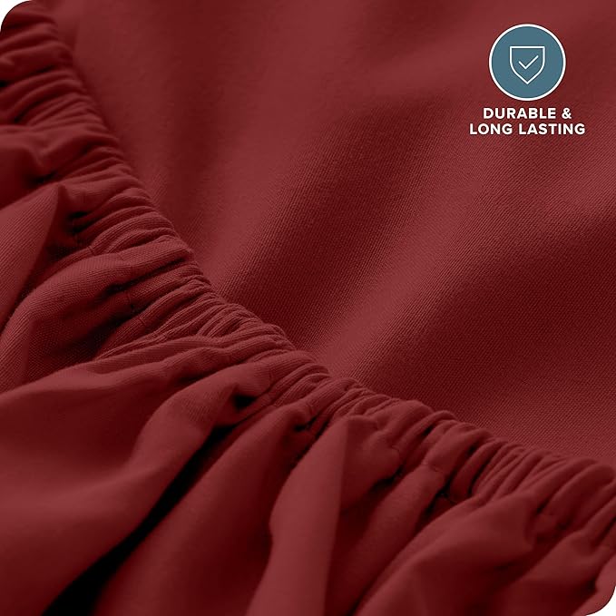 Fitted Bottom Sheet Full Size - Premium 1800 Microfiber - Ultra-Soft Hotel Luxury - Deep Pocket - Durable and Long Lasting - Fitted Sheet (Full, Rosewood)