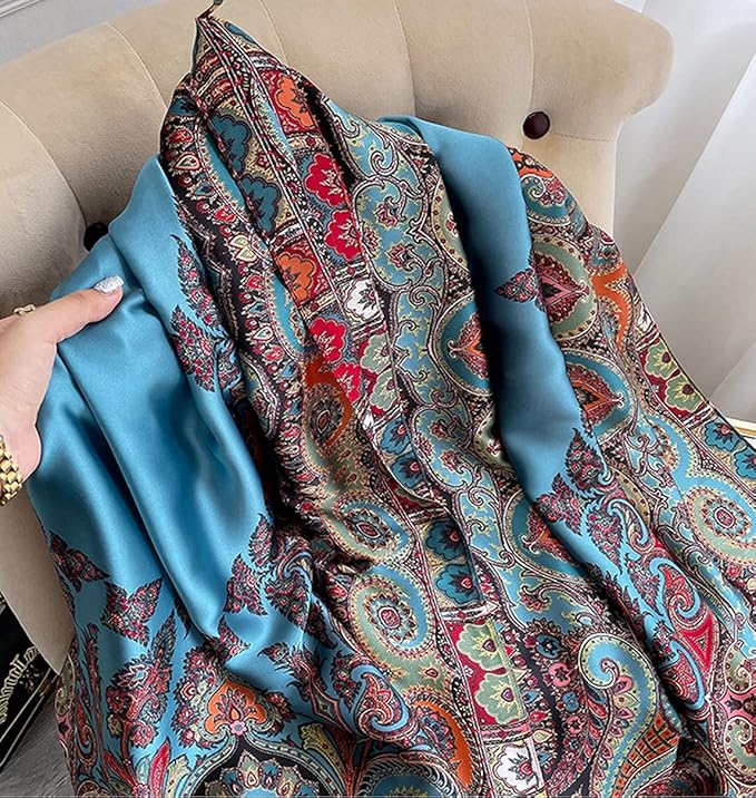 Fashion Scarves Scarf 100% Silk Feeling Scarf Silk Like Scarves Long Lightweight Sunscreen Shawls for Women