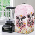 Kitchen Countertop Blender Cover with Drawstring Small Appliance Dust Protection 9.4”Lx7.2”Wx15.9”H Kitchen Blender Cover for Home Kitchen Decor Purple Flower Cow Print