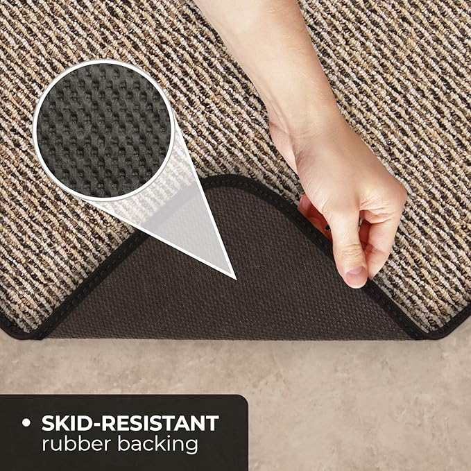 House, Home and More Skid-Resistant Carpet Runner - Black Ripple - 4 Feet X 27 Inches