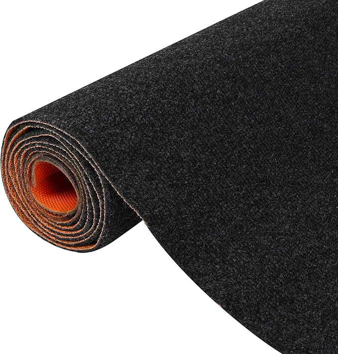 Nisorpa Carpet Runner, 4 x 16.4FT Indoor Outdoor Floor Mat with Non-Slip TPE Rubber Backing Commercial Carpet Runner Hallways Area Rugs for Kitchen Balconies Living Room Dining Room (Dark Gray)