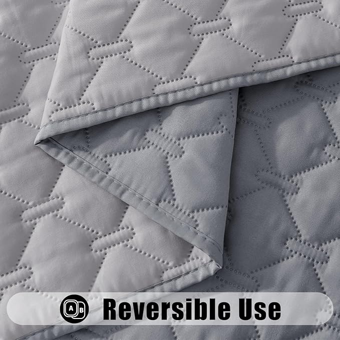 Smiry Waterproof Dog Bed Cover Blanket, Soft Reversible Pet Blanket, Washable Leakproof Cats Dogs Couch Cover for Sofa, Couch, Furniture, Plaid (30x70 Inch, Grey/Light Grey)