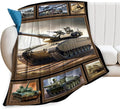 Tank Throw Blanket - Military Gifts for Fans, Soft Warm Cozy Fleece for Boys, Men, Girls, Women, Kids, Adults - Sofa, Couch, Bed Cover 50"x40"