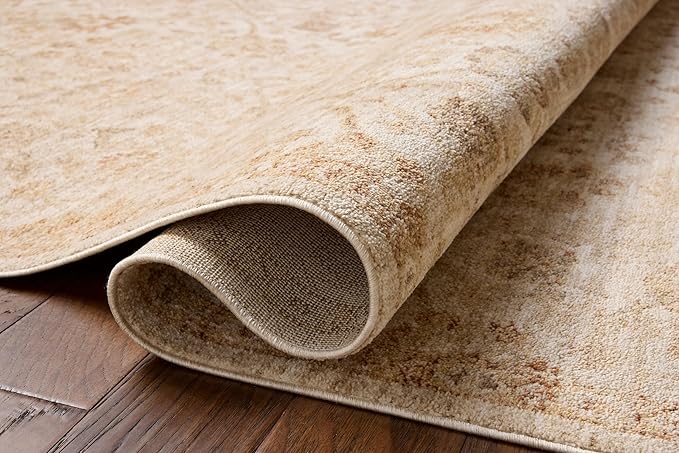 Loloi Chris Loves Julia Palma Collection PLM-04 Natural/Spice 7'-10" x 10' Area Rug Vintage Style Boho Living Room Bedroom Carpet