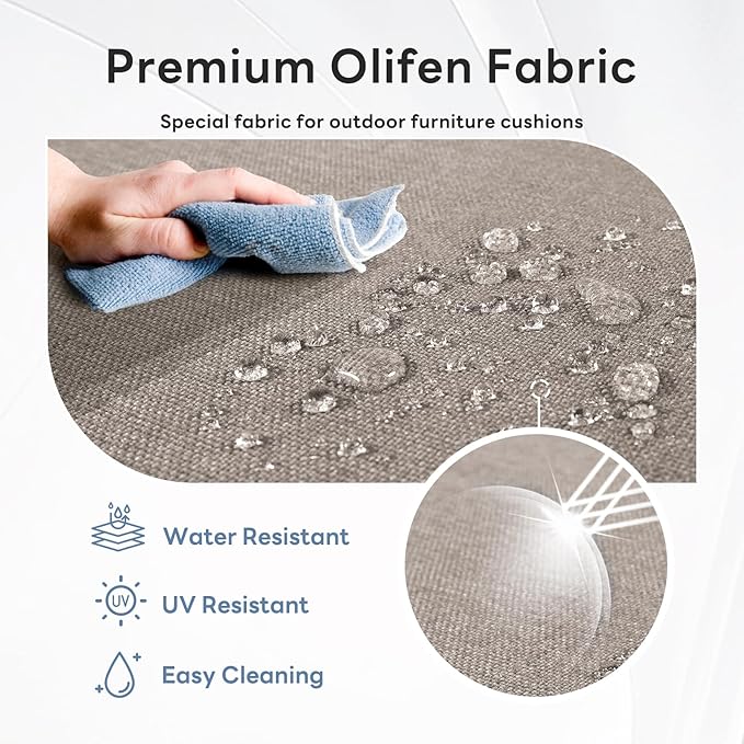 6" Thicker Outdoor Chair Cushion 10 Sets - 24" *24" *6" Waterproof Patio Furniture Cushions with Removable Cover, 28D High Density Sponge Filling Thicken Outdoor Patio Cushions - Grey