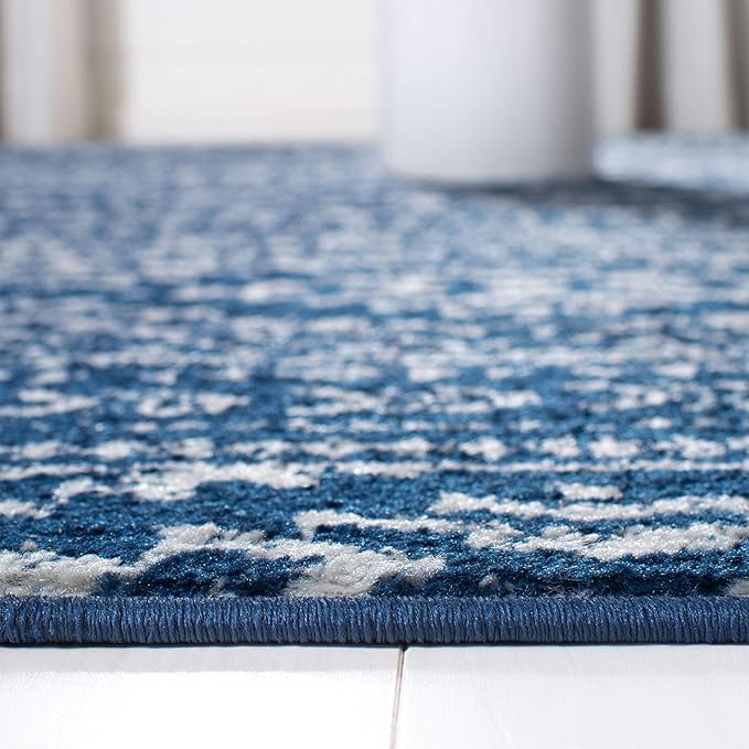 SAFAVIEH Tulum Collection Accent Rug - 2' x 5', Navy & Ivory, Moroccan Boho Tribal Design, Non-Shedding & Easy to Clean, Ideal for Front Door, Kitchen, Entryway, Foyer (TUL272N)