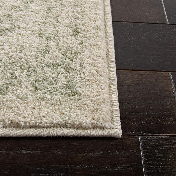 SAFAVIEH Adirondack Collection Runner Rug - 2'6" x 18', Ivory & Sage, Distressed Vintage Floral Design, Non-Shedding & Easy to Clean, Ideal for Hallway, Foyer, Entryway, Bedroom (ADR109V)