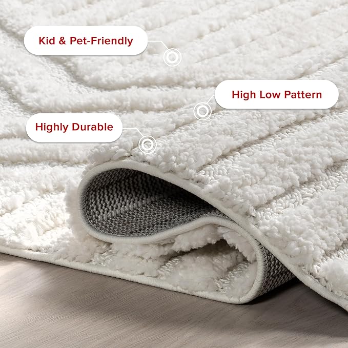 Nuloom Risette Ivory, 9' x 12', Geometric, Soft and Textured, High Traffic, Stain Resistant, Easy Clean, Durable Area Rug for Bedroom, Living Room, Dining Space, Den, Foyer, Entryway