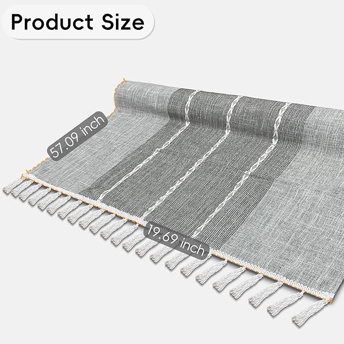 Coffee Table Cloth, Table Cover with Pockets and Tassel, Grey for Living Room Small Rectangle Tablecloths Washer Dryer Fridge Top Dust Cover,Easy Care Machine Washable