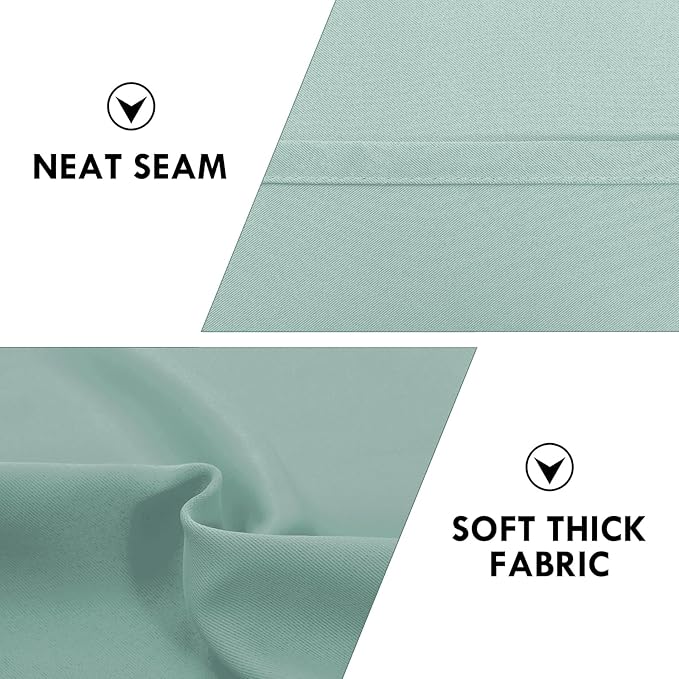 DWCN Blackout Curtains for Living Room Thermal Insulated, Energy Saving & Noise Reducing Bedroom Curtains, Sage Green, W 42x L 36 Inch, Set of 2 Rod Pocket Curtain Panels