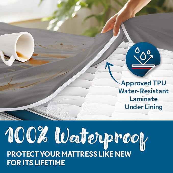 Guardmax Jersey Knitted Mini Crib Size Zippered Mattress Encasement - Waterproof & Bed Bug Proof Mattress Protector - Comfortable, Soft, and Noiseless Zippered Bedding - Dust Mite Proof (24 x 38 x 3)