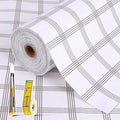 Drawer and Shelf Liner for Kitchen Cabinet: 17 in X 30 Ft Non Slip Waterproof Shelf Paper Non Adhesive Refrigerator Liners White Square Easy Liners for Bathroom Cupboard with Knife Tape Measure