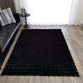GLORY RUGS Area Rugs Bubble Soft Faux Rabbit Fur Rug 5x7 Polar Black Plush Carpet Shag Cozy Fluffy Rug Non Slip Rugs, Machine Washable Shaggy Area Rug Bedroom Living Room and Dining Room.