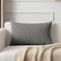Kevin Textile 12x20 Inch Pillow Cover 1 Pack Boho Decorative Soft Striped Corduroy Lumbar Farmhouse Accent Rectangle Cushion Case for Living Room Couch Sofa Bed, Dark Grey