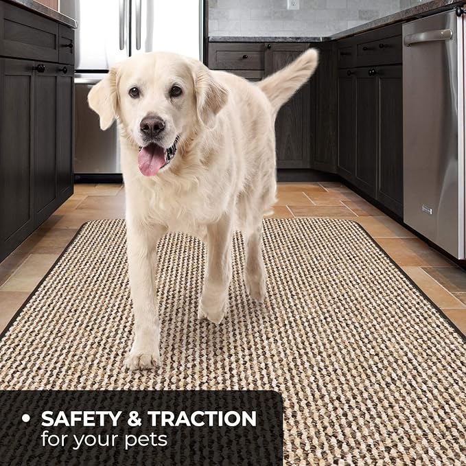 House, Home and More Skid-Resistant Carpet Runner - Black Ripple - 10 Feet X 36 Inches