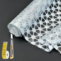 Drawer and Shelf Liner for Kitchen Cabinet: 17 in X 20 Ft Non Slip Waterproof Shelf Paper Non Adhesive Refrigerator Liners Silver Square Easy Liners for Bathroom with Knife Tape Measure