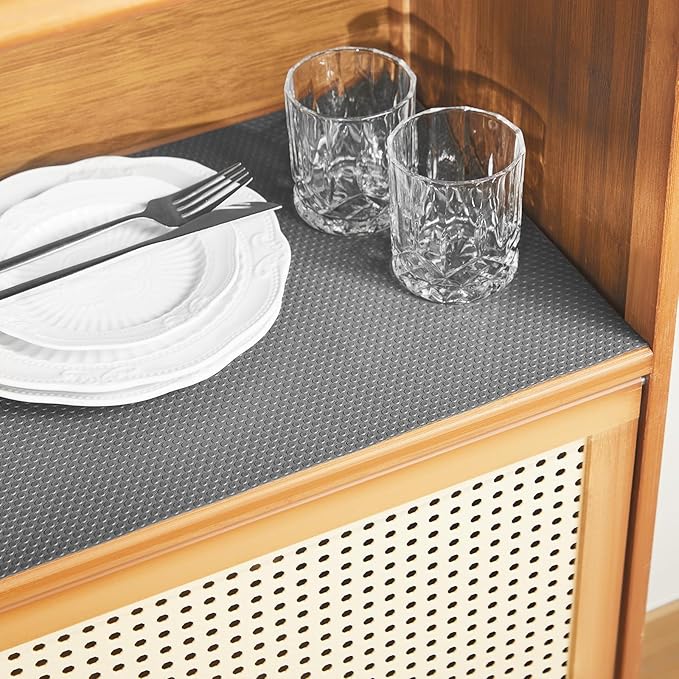 100% EVA Shelf Liner for Kitchen Cabinet, 24" x 240" Drawer Liners Non Adhesive Non Slip Waterproof Plastic Paper, Dresser Pantry Bathroom Refrigerator Protector, Grey