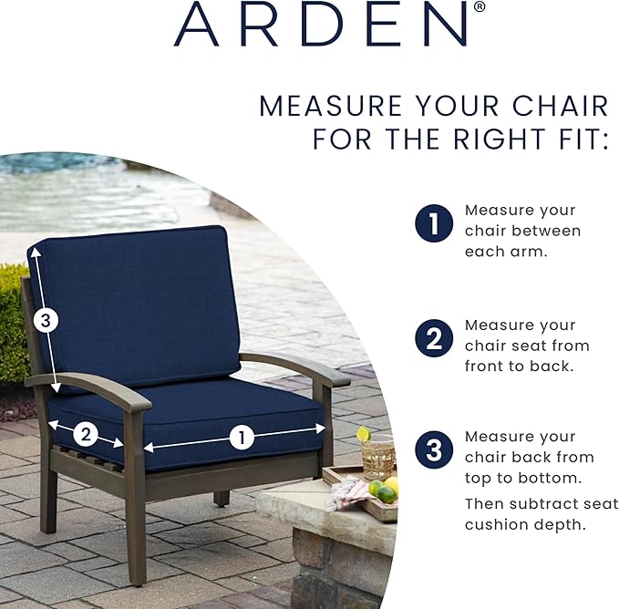 Arden Foam Outdoor Dining Chair Cushion, 20 x 20, Made with ProFoam, Rain-Proof, Fade Resistant, Stone Grey Leala