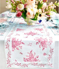 Solino Home Pink Floral Print Table Runner 72 Inches Long - 100% Pure Linen Table Runner 14 x 72 Inch - Handcrafted and Machine Washable - Jolie Fleur Print