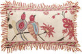 patdrea Designer Throw Pillow Covers 12"x20",Vintage Flowers and Bird Pattern Linen Pillowcases with Tassel Edges Pillows Cover for Couch,Decorative Rectangle Cushion for Living Room Outdoor Car