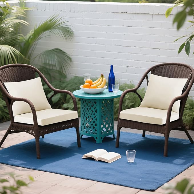 Outdoor Seat Cushion Set 24 x 24 In, Water-Resistant & Fade-Resistan, Patio Furniture Cushions with Removable Cover Deep Seat & Back Cushion with Handle and Adjustable Straps for Chair Sofa,1PC
