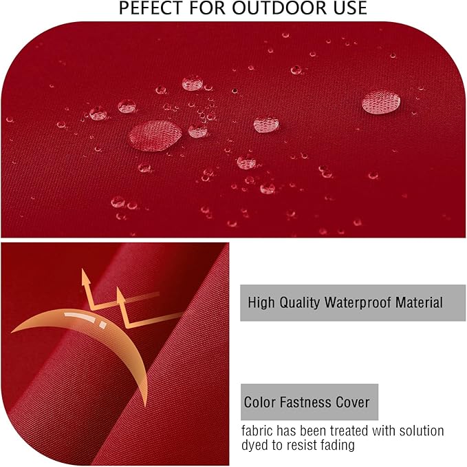 idee-home Outdoor Cushions for Patio Furniture, Outdoor Seat Cushion, Waterproof Couch Hampton Bay Deep Seat Replacement Chair Cushions for Garden Lawn Backyard Deck, 28.5 x 28.5 Red