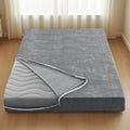 H.VERSAILTEX Twin Size Armless Futon Mattress Covers for Traditional Japanese Futon Mattress Soft Chenille Couch Slipcovers Floor Mats Sofa Protector Zippered Sleeper Sofa Cover,Grey