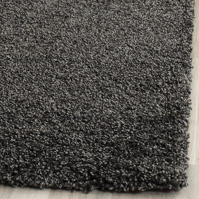 SAFAVIEH Milan Shag Collection Area Rug - 8' x 10', Dark Grey, Solid Design, Non-Shedding & Easy Care, 2-inch Thick Ideal for High Traffic Areas in Living Room, Bedroom (SG180-8484)
